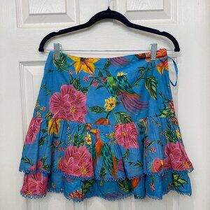 NWT FARM Rio | Toucans Garden Tiered Mini Skirt